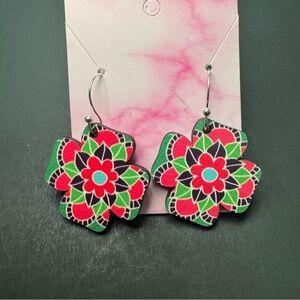 Hand Crafted Reversible Wood Earrings on Silver Plated Hooks